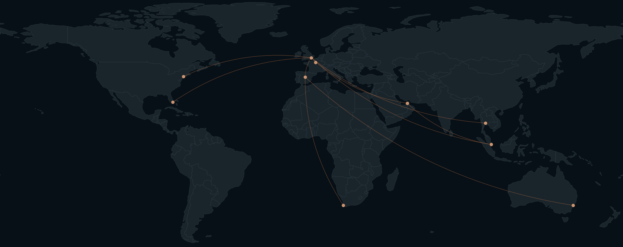 Abstract global network map